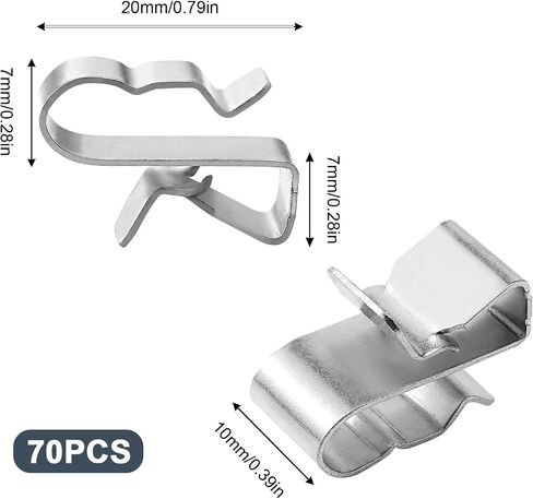 70 PCS Trailer Frame Wire Clips Stainless Steel Clip Metal Cable Clips for PV Wiring Boat Cable Solar Panel Clamps for Automotive Wires Management (Silver) in Saudi Arabia