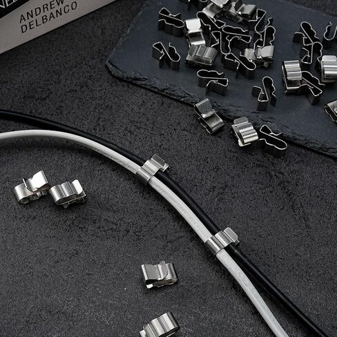 70 PCS Trailer Frame Wire Clips Stainless Steel Clip Metal Cable Clips for PV Wiring Boat Cable Solar Panel Clamps for Automotive Wires Management (Silver) in Saudi Arabia