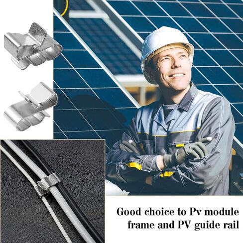 70 PCS Trailer Frame Wire Clips Stainless Steel Clip Metal Cable Clips for PV Wiring Boat Cable Solar Panel Clamps for Automotive Wires Management (Silver) in Saudi Arabia