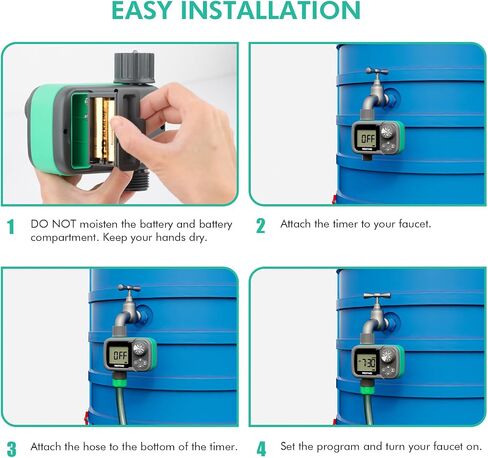 RESTMO Sprinkler Timer, Water Timer for Garden Hose, Outdoor Faucet, Lawn Watering, Automatic Control, Manual Watering, Ball Valve System Compatible with Rain Barrel, Zero/Low Water Pressure Watering in Saudi Arabia