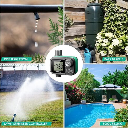 RESTMO Sprinkler Timer, Water Timer for Garden Hose, Outdoor Faucet, Lawn Watering, Automatic Control, Manual Watering, Ball Valve System Compatible with Rain Barrel, Zero/Low Water Pressure Watering in Saudi Arabia