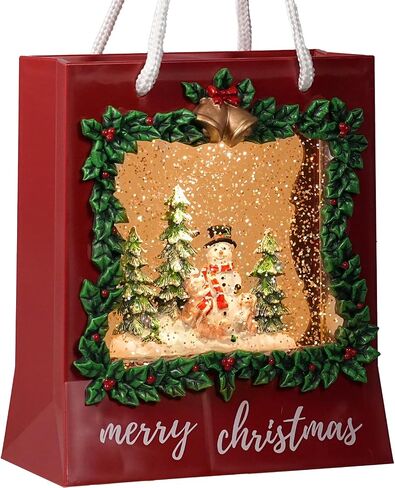 Snowman Snow Globe Christmas Decorations Musical Snow Globes Lantern with Swirling Glitter, Christmas Tree Snow Globe Lamp Battery Operated & USB Powered Merry Christmas Holiday Party Decor Gifts in Saudi Arabia