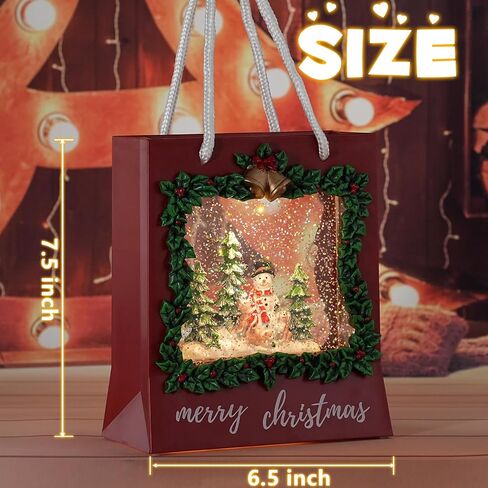 Snowman Snow Globe Christmas Decorations Musical Snow Globes Lantern with Swirling Glitter, Christmas Tree Snow Globe Lamp Battery Operated & USB Powered Merry Christmas Holiday Party Decor Gifts in Saudi Arabia