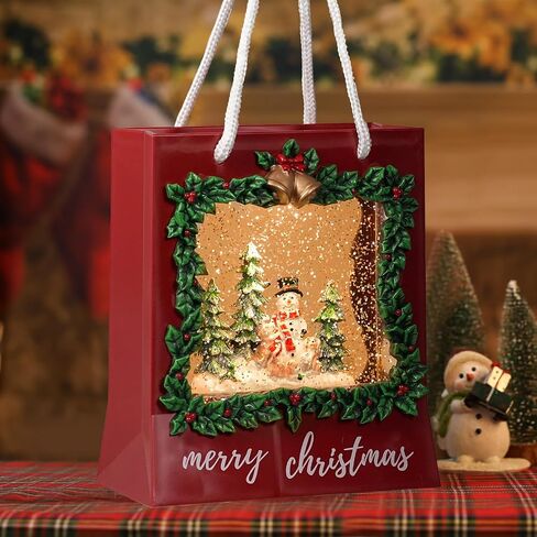 Snowman Snow Globe Christmas Decorations Musical Snow Globes Lantern with Swirling Glitter, Christmas Tree Snow Globe Lamp Battery Operated & USB Powered Merry Christmas Holiday Party Decor Gifts in Saudi Arabia