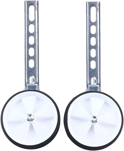 2pcs Adjustable Sports Training Kids Bike Wheels Fits 12"- 20" Children's Stabilisers (White) in Saudi Arabia