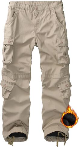 KOCTHOMY Men’s Fleece Lined Hiking Pants,Winter Outdoor Thermal Casual Work Cargo Pants with Multi Pockets, No Belt. in Saudi Arabia
