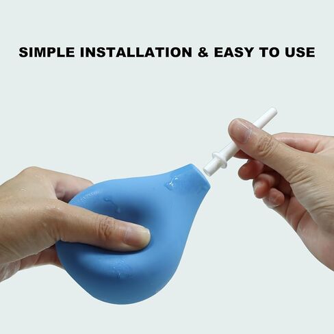 TopQuaFocus 8oz Enema Bulb Kit Anal and Vaginal Douche Bulb for Men Flushing System Enemas Silicone Bulb 4 Replaceable Tips (Light Blue, 224ml) in Saudi Arabia