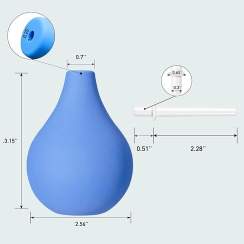 TopQuaFocus 8oz Enema Bulb Kit Anal and Vaginal Douche Bulb for Men Flushing System Enemas Silicone Bulb 4 Replaceable Tips (Light Blue, 224ml) in Saudi Arabia