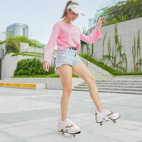 CHSSIH Roller Skate Shoes for Girls, Kids, Women, Men & Adults – Retractable Shoes with Wheels | Pop-Out High Roller Skating Shoes That Turn Into Sneaker Skates in Saudi Arabia