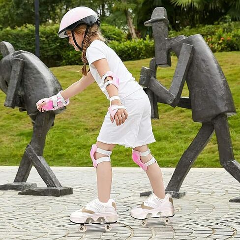 CHSSIH Roller Skate Shoes for Girls, Kids, Women, Men & Adults – Retractable Shoes with Wheels | Pop-Out High Roller Skating Shoes That Turn Into Sneaker Skates in Saudi Arabia