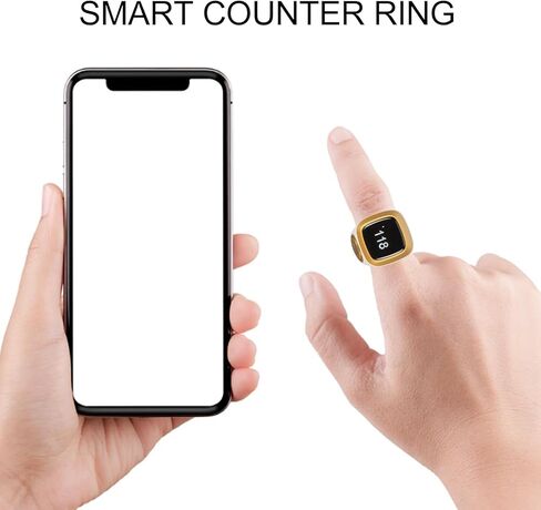 Electronic Finger Counter, Prayer Reminder Counter , Vibration Reminder, 0.49in Screen, Compatible with5.1, Synchronize Data to Smartphones (White) in Saudi Arabia