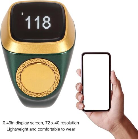 عداد تسجيل الإصبع، عداد تسجيل 18 مم قابل لإعادة الشحن BT5.1 عداد نقر رقمي محمول يدعم عداد الإصبع للتطبيق مع شاشة 0.49 بوصة (أخضر) in Saudi Arabia