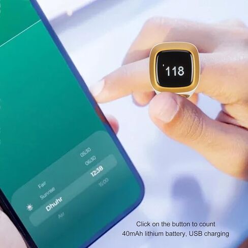 عداد تسجيل الإصبع، عداد تسجيل 18 مم قابل لإعادة الشحن BT5.1 عداد نقر رقمي محمول يدعم عداد الإصبع للتطبيق مع شاشة 0.49 بوصة (أخضر) in Saudi Arabia
