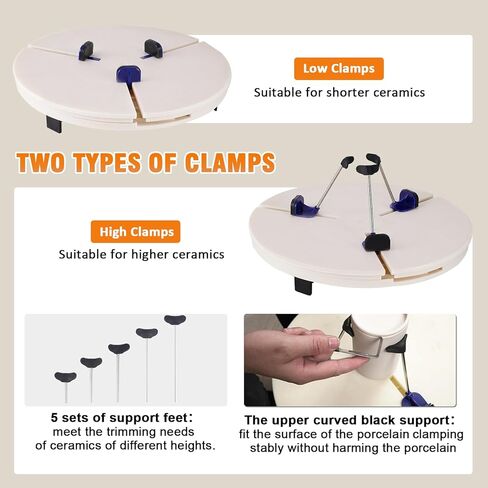 مشبك القرص الدوار لآلة الفخار، أداة إصلاح فنية سيراميك قابلة للتعديل، أداة توسيط الفخار المحمولة، أدوات تشذيب الفخار السيراميكي للمبتدئين من السيراميك in Kuwait