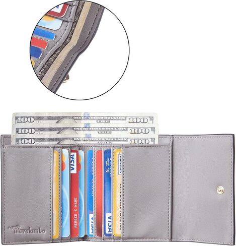 Travelambo RFID Blocking Small Mini Compact Wallet Coin Pouch Holder Trifold Credit Card Holder Pocket Purse for Women in Kuwait