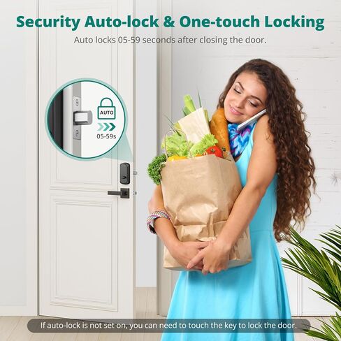 Keyless Entry Door Lock with Handle Set- Fingerprint Door Lock, Electronic Keypad Deadbolt, Smart Lock for Front Door, Auto-Lock & One Touch Locking, Easy Installation - Oil Rubbed Bronze in Saudi Arabia