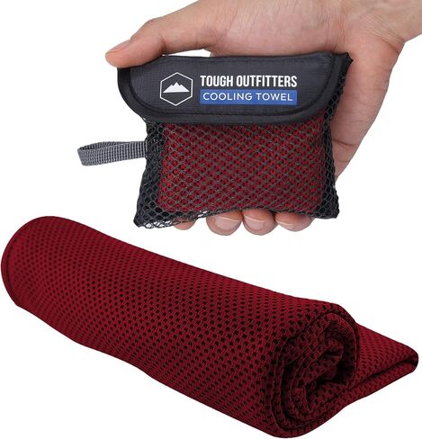Tough Outdoors Cooling Towels (38.5"x12") - Cooling Towels for Neck & Face, Cooling Neck Wraps - Ice Towel & Sweat Rag for Camping, Gym, Yoga & Sports in Kuwait