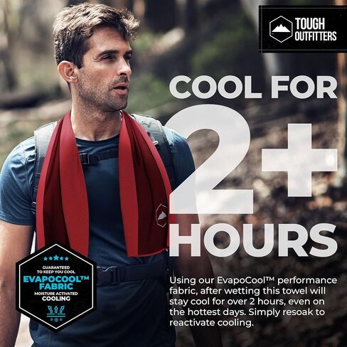 Tough Outdoors Cooling Towels (38.5"x12") - Cooling Towels for Neck & Face, Cooling Neck Wraps - Ice Towel & Sweat Rag for Camping, Gym, Yoga & Sports in Kuwait
