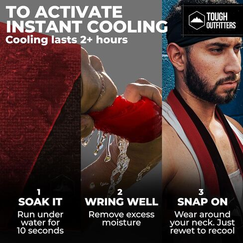 Tough Outdoors Cooling Towels (38.5"x12") - Cooling Towels for Neck & Face, Cooling Neck Wraps - Ice Towel & Sweat Rag for Camping, Gym, Yoga & Sports in Kuwait