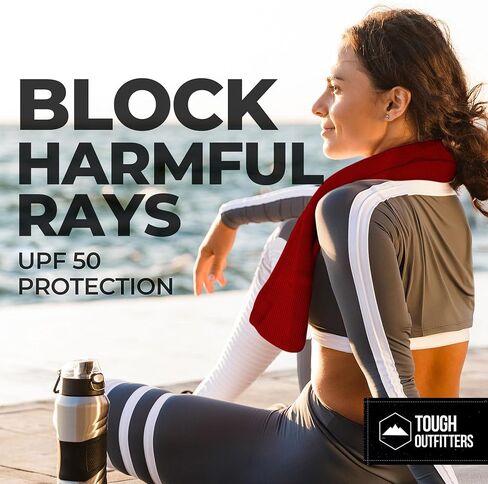 Tough Outdoors Cooling Towels (38.5"x12") - Cooling Towels for Neck & Face, Cooling Neck Wraps - Ice Towel & Sweat Rag for Camping, Gym, Yoga & Sports in Kuwait