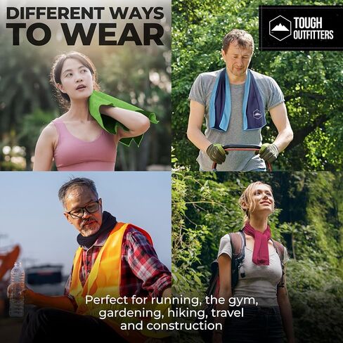 Tough Outdoors Cooling Towels (38.5"x12") - Cooling Towels for Neck & Face, Cooling Neck Wraps - Ice Towel & Sweat Rag for Camping, Gym, Yoga & Sports in Kuwait