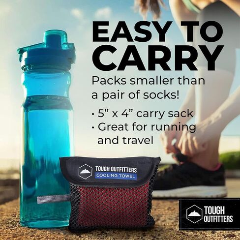 Tough Outdoors Cooling Towels (38.5"x12") - Cooling Towels for Neck & Face, Cooling Neck Wraps - Ice Towel & Sweat Rag for Camping, Gym, Yoga & Sports in Kuwait
