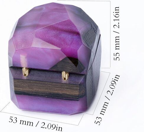 Meteorite - Emerald Green Resin & Black wood Engagement ring box | Handcrafted Small Jewelry Box for Proposal, Birthday, Anniversary in Saudi Arabia