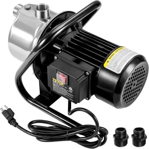 VEVOR 1.6 HP Shallow Well Pump with Pressure Tank, 1320 GPH, Automatic Irrigation Water Booster Pump with 5-Gal Pressure Tank 30/50 PSI Pressure Switch, Stainless Steel Pump Head for Home Garden Lawn in Saudi Arabia