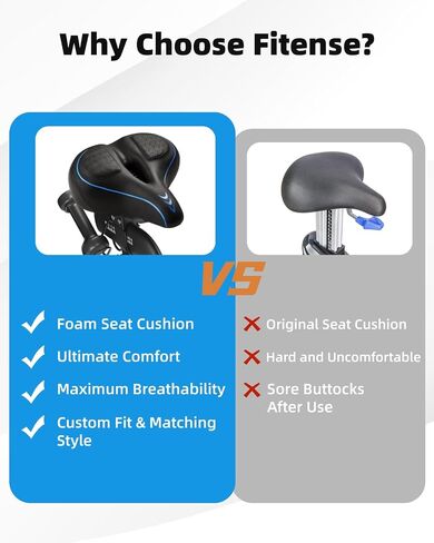 Oversized Bike Seat for Peloton Bike & Bike+, Comfort Seat Cushion Compatible with Peloton, Road or Exercise Bikes, Wide Bicycle Saddle Replacement for Men & Women, Accessories for Peloton in Saudi Arabia