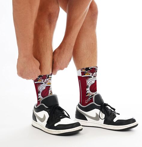 For Bare Feet Men's NBA Montage Crew Sock Large in Saudi Arabia