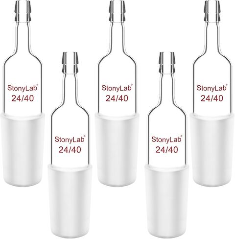 stonylab Glass Inlet Adapter, 5 Pack Borosilicate Glass Straight Inlet Adapter with 14/20 Joint and Hose Connection Lab Glassware in Saudi Arabia