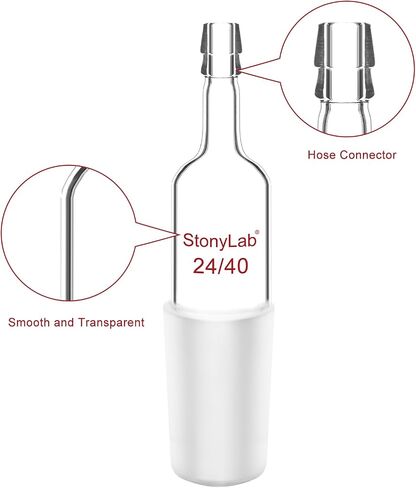 stonylab Glass Inlet Adapter, 5 Pack Borosilicate Glass Straight Inlet Adapter with 14/20 Joint and Hose Connection Lab Glassware in Saudi Arabia