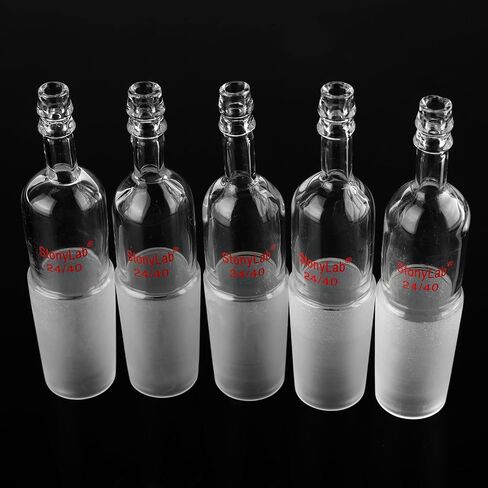 stonylab Glass Inlet Adapter, 5 Pack Borosilicate Glass Straight Inlet Adapter with 14/20 Joint and Hose Connection Lab Glassware in Saudi Arabia