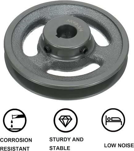 uxcell AK49-3/4 V-Belt Sheave 3/4 "Bore 4.75" OD Single Groove Web Sheave بالملل إلى الحجم، الحديد الزهر، قسم الحزام لـ 4L أو حزام in Saudi Arabia