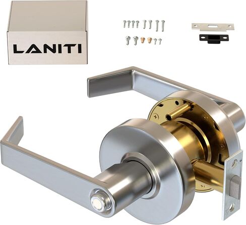 Commercial Door Handle Leverset Hardware Commercial Door Locks d Lever Style Handle Brushed Chrome Finish (Privacy/Bathroom) in Saudi Arabia