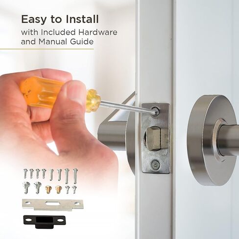 Commercial Door Handle Leverset Hardware Commercial Door Locks d Lever Style Handle Brushed Chrome Finish (Privacy/Bathroom) in Saudi Arabia