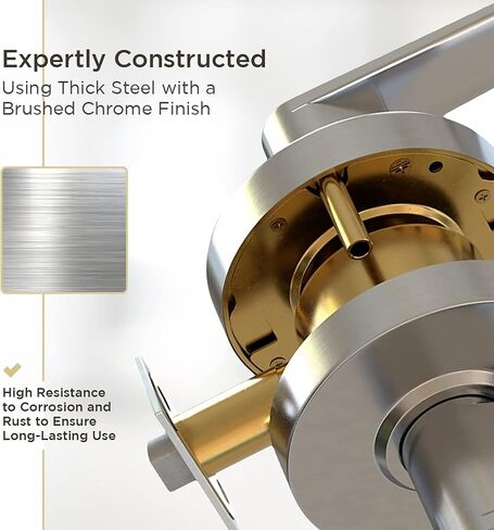 Commercial Door Handle Leverset Hardware Commercial Door Locks d Lever Style Handle Brushed Chrome Finish (Privacy/Bathroom) in Saudi Arabia