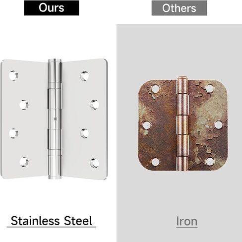 Stainless Steel Door Hinge Ball Bearing NRP, Heavy Duty Inner and Outer Door Hardware for Left and Right Doors, 4" x 4" Door Hinge with 1/4'' Corners, Door Hinge 3 Pack in Saudi Arabia