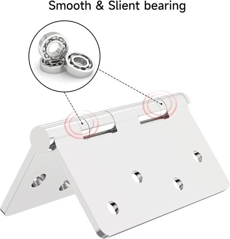 Stainless Steel Door Hinge Ball Bearing NRP, Heavy Duty Inner and Outer Door Hardware for Left and Right Doors, 4" x 4" Door Hinge with 1/4'' Corners, Door Hinge 3 Pack in Saudi Arabia