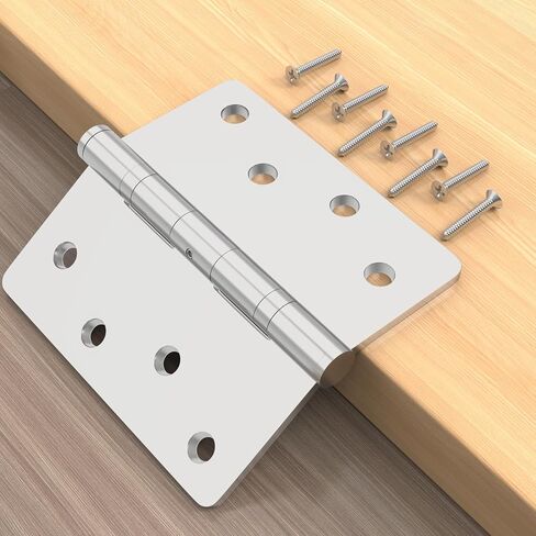 Stainless Steel Door Hinge Ball Bearing NRP, Heavy Duty Inner and Outer Door Hardware for Left and Right Doors, 4" x 4" Door Hinge with 1/4'' Corners, Door Hinge 3 Pack in Saudi Arabia