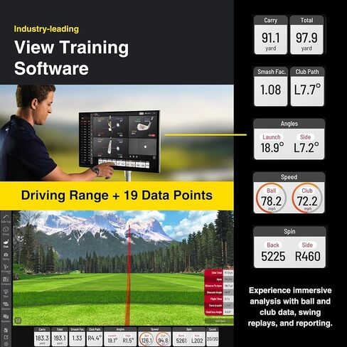 Eye Mini LITE Golf Launch Monitor, Indoor Golf Simulators for Home, Office and Garage, Dimple Optix Technology, Compatible with Refine+, GSPro, E6 Connect and TGC19, Work with PC Only in Saudi Arabia