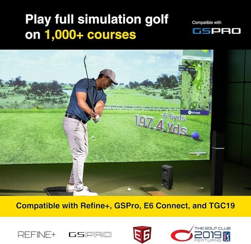Eye Mini LITE Golf Launch Monitor, Indoor Golf Simulators for Home, Office and Garage, Dimple Optix Technology, Compatible with Refine+, GSPro, E6 Connect and TGC19, Work with PC Only in Saudi Arabia