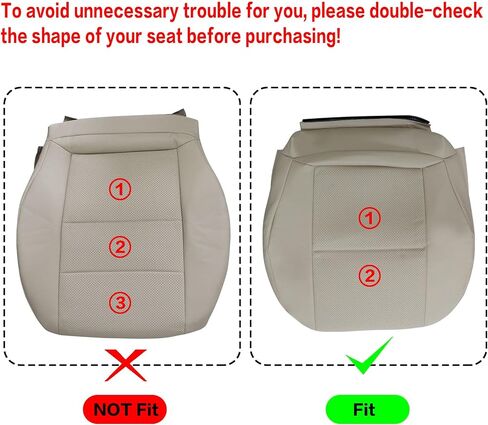 Black Leather Driver Side Bottom Replacement Seat Cover Compatible with Mercedes Benz GLK 250 350 Sport 2008 2009 2010 2011 2012 2013 2014 2015 in Saudi Arabia