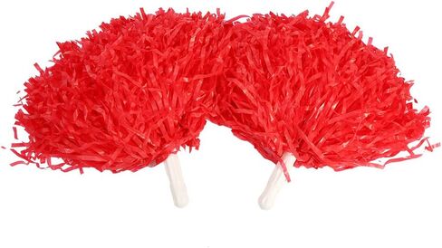 Naroote Cheer Pompoms، قطعتان من الألوان الزاهية للتشجيع من أجل أنشطة الأطفال في رياض الأطفال مثل الاجتماعات الرياضية والحفلات والاحتفالات وأداء المسرح (أحمر) in Saudi Arabia