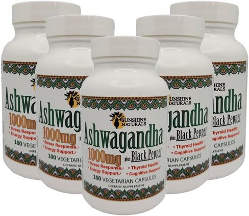Ashwagandha & Black Pepper Dietary Supplement. 1000mg. 100 Capsule. in Saudi Arabia