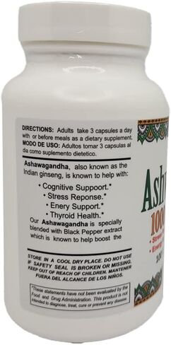 Ashwagandha & Black Pepper Dietary Supplement. 1000mg. 100 Capsule. in Saudi Arabia