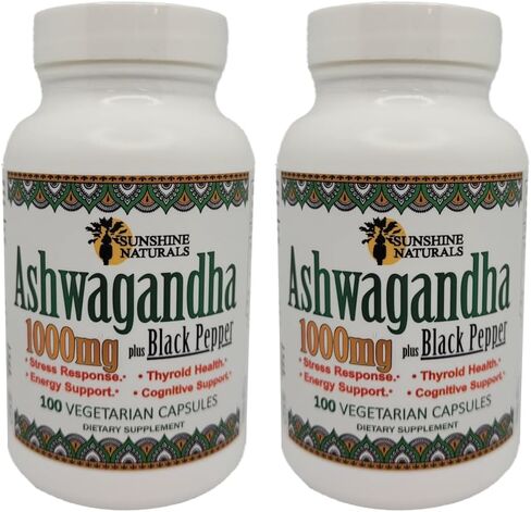 Ashwagandha & Black Pepper Dietary Supplement. 1000mg. 100 Capsule. in Saudi Arabia