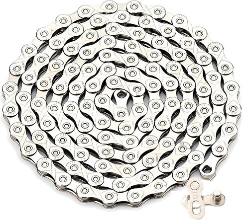 سلسلة دراجة 10 سرعات 1/2 بوصة X11/128 وصلات 116، سلسلة دراجات الطرق والجبال لشيمانو SRAM Campagnolo - فضي in Kuwait