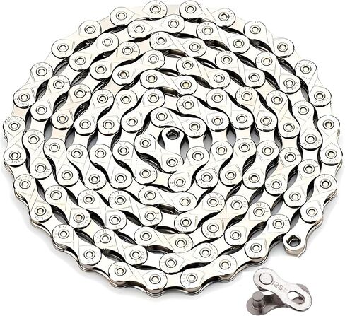سلسلة دراجة 10 سرعات 1/2 بوصة X11/128 وصلات 116، سلسلة دراجات الطرق والجبال لشيمانو SRAM Campagnolo - فضي in Kuwait