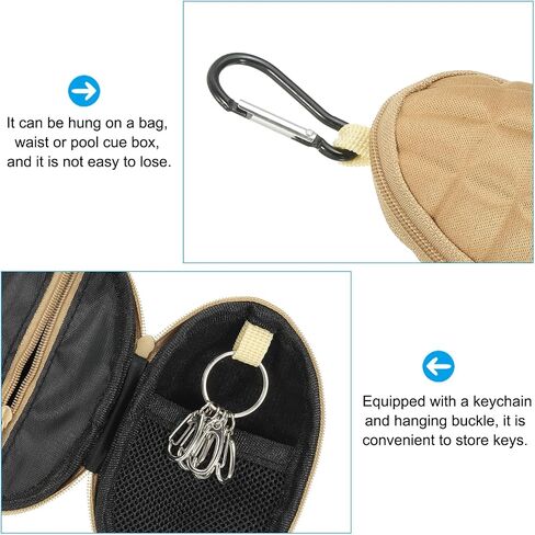 PATIKIL Billiard Accessories Storage Bag, Chalk Case Bag Portable Clip-on Attaching Purse Pool Billiard Accessory in Saudi Arabia
